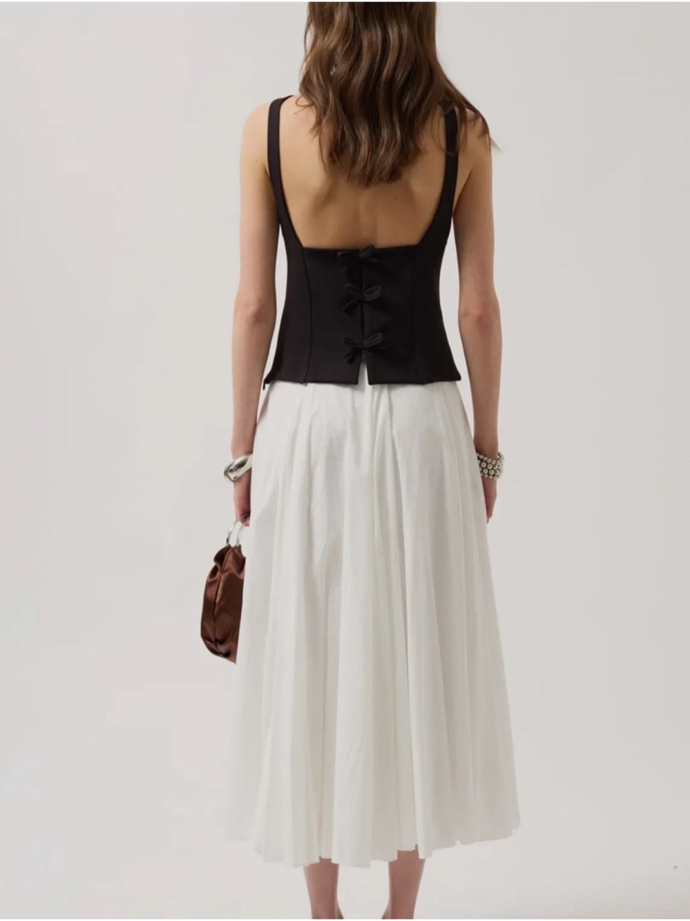 Black Bow-Back Corset Tank Top